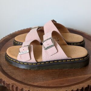 New Dr. Martens Pink Josef Nubuck Leather Slide Sandals Size 10M / 11L